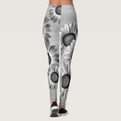 Schwarz-Weiß-Blume Leggings (Rückseite)