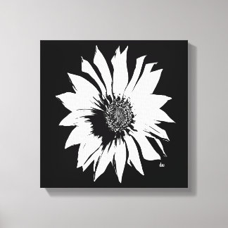 Schwarz/Weiß-Blume Leinwanddruck