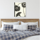 Schwarz-Weiß-Blume Leinwanddruck (Insitu (Schlafzimmer))
