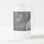 Schwarz-Weiß-Blume Mattglas Bierglas (VorderseiteRechts)