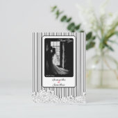 Schwarz-Weiß-Blume mit Streifen Danke Postkarte (Stehend Vorderseite)