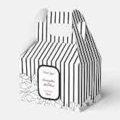 Schwarz-Weiß-Blume mit Streifen Geschenkschachtel (Rückseite)