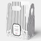 Schwarz-Weiß-Blume mit Streifen Geschenkschachtel (Geöffnet)