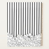 Schwarz-Weiß-Blume mit Streifen Planer (Rückseite)