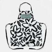 Schwarz-Weiß-Blume - Moderne Bezeichnung Schürze (Vorderseite)