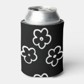Schwarz-Weiß-Blume Moderner Frühling & Sommer Dosenkühler (Kanne Vorderseite)