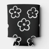 Schwarz-Weiß-Blume Moderner Frühling & Sommer Dosenkühler (Rückseite)