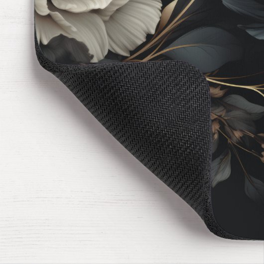 Schwarz-Weiß-Blume Mousepad (Ecke)