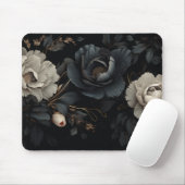 Schwarz-Weiß-Blume Mousepad (Mit Mouse)