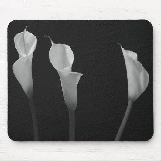 Schwarz-Weiß-Blume Mousepad (Vorne)