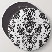 Schwarz-Weiß-Blume Muster 2 Button (Vorne & Hinten)