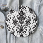 Schwarz-Weiß-Blume Muster 2 Button (Beispiel)
