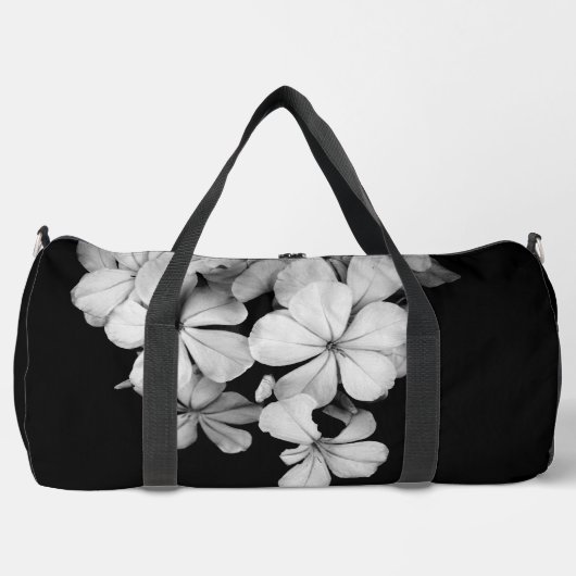 Schwarz-Weiß-Blume nah Duffle Bag (Vorderseite)