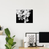 Schwarz-Weiß-Blume nah Poster (Heimbüro)