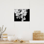 Schwarz-Weiß-Blume nah Poster (Küche)