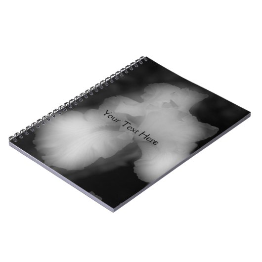 Schwarz-Weiß-Blume-Notebook Notizblock (Linke Seite)