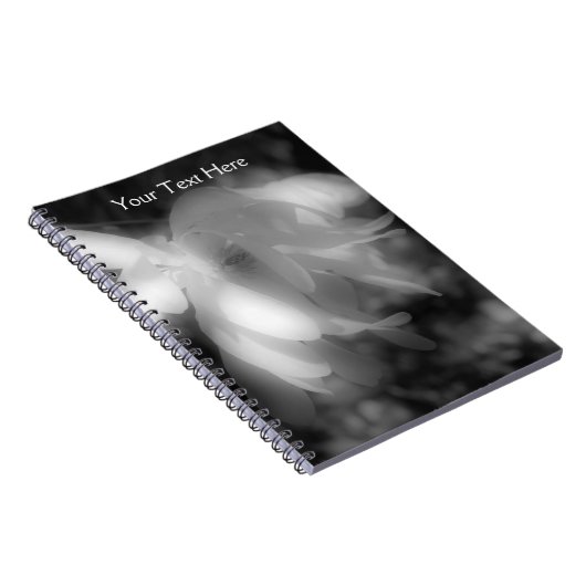 Schwarz-Weiß-Blume-Notebook Notizblock (Rechte Seite)