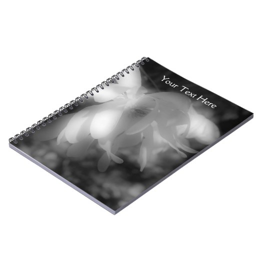 Schwarz-Weiß-Blume-Notebook Notizblock (Linke Seite)