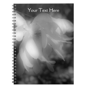 Schwarz-Weiß-Blume-Notebook Notizblock