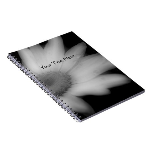 Schwarz-Weiß-Blume-Notebook Notizblock (Rechte Seite)