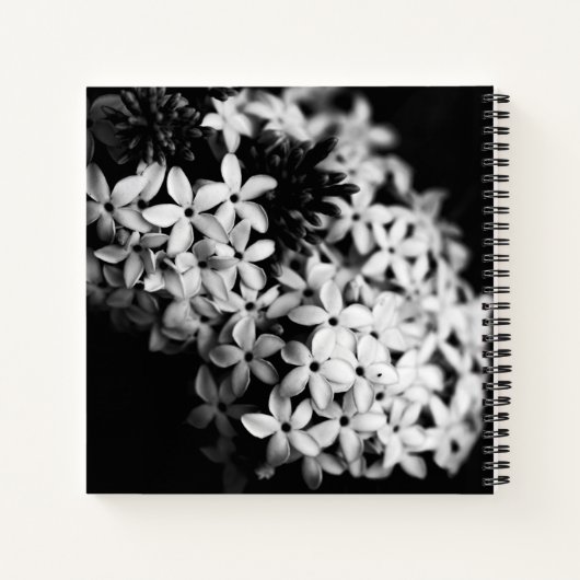 Schwarz-Weiß-Blume Notizblock (Rückseite)