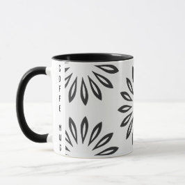 Schwarz-Weiß-Blume Personalisiert Abstrakt Tasse