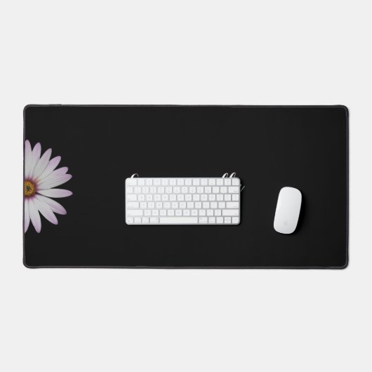 Schwarz-Weiß-Blume Personalisiert Schreibtischunterlage (Tastatur & Maus)
