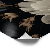Schwarz-Weiß-Blume Poster (Ecke)