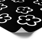 Schwarz-Weiß-Blume Poster (Ecke)