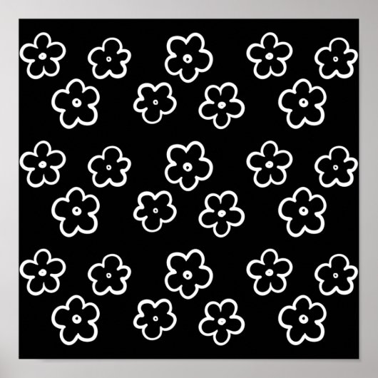 Schwarz-Weiß-Blume Poster (Vorne)