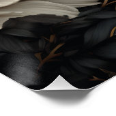 Schwarz-Weiß-Blume Poster (Ecke)