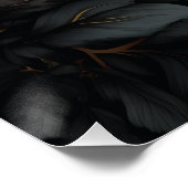 Schwarz-Weiß-Blume Poster (Ecke)