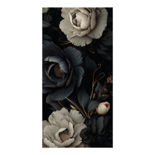 Schwarz-Weiß-Blume Poster