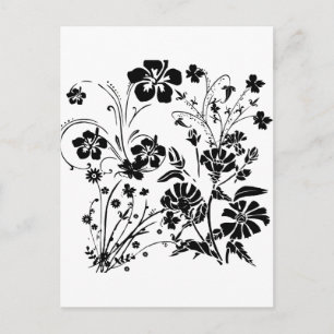 Schwarz-Weiß-Blume Postkarte