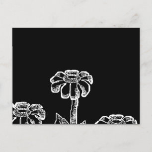 Schwarz-Weiß-Blume Postkarte