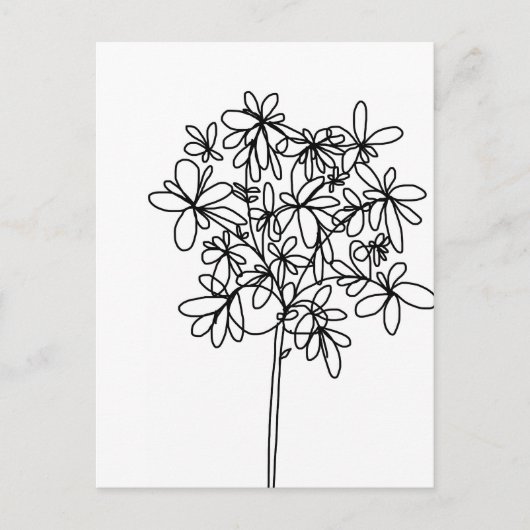 Schwarz-Weiß-Blume - Postkarte (Vorderseite)