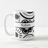 Schwarz-Weiß-Blume, Ringe, Splashes Kaffeetasse (Links)