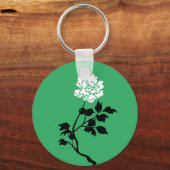 Schwarz-Weiß-Blume Schlüsselanhänger (Vorderseite)