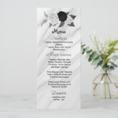 Schwarz-Weiß-Blume schönes Hochzeitsmenü Menükarte (Stehend Vorderseite)