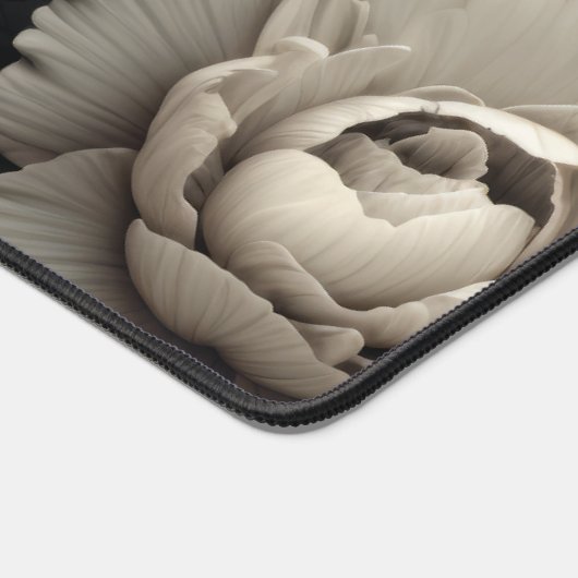 Schwarz-Weiß-Blume Schreibtischunterlage (Ecke)