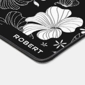 Schwarz-Weiß-Blume Schreibtischunterlage (Ecke)