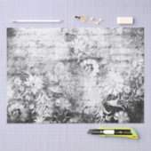 Schwarz-Weiß-Blume Seidenpapier (Handwerk)