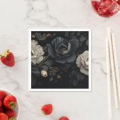 Schwarz-Weiß-Blume Serviette (Beispiel)
