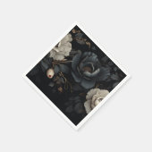 Schwarz-Weiß-Blume Serviette (Ecke)