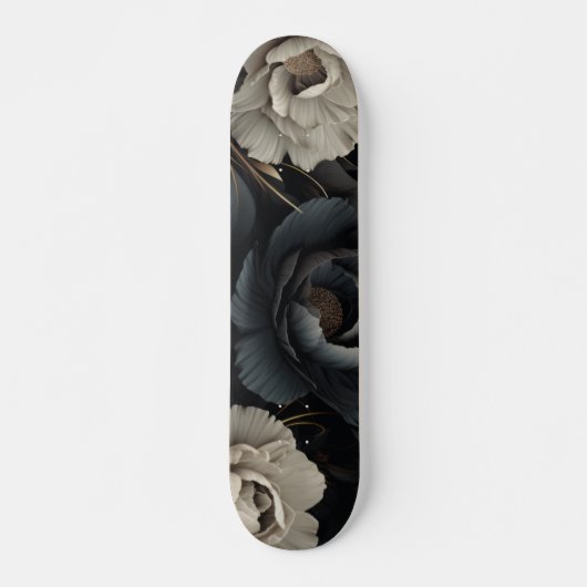 Schwarz-Weiß-Blume Skateboard (Vorne)