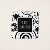 Schwarz-Weiß-Blume, Splashes und Ringe (Vorderseite)