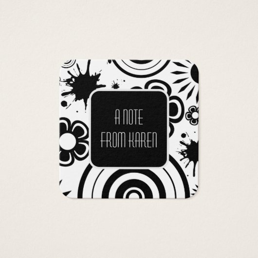 Schwarz-Weiß-Blume, Splashes und Ringe (Vorderseite)