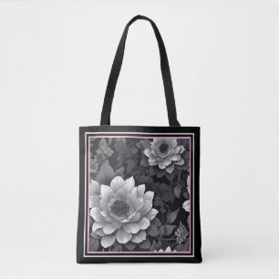 Schwarz-Weiß-Blume Tasche