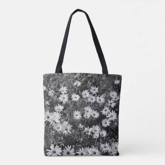 Schwarz-Weiß-Blume Tasche (Rückseite)