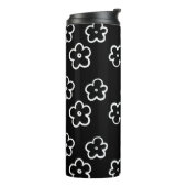 Schwarz-Weiß-Blume Thermosbecher (Nach links gedreht)